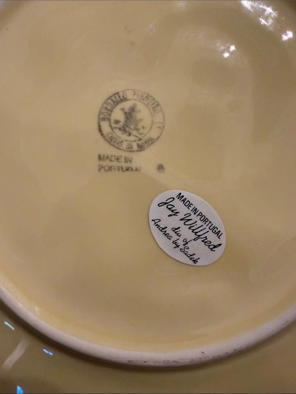 Bordallo Pinheiro Yellow Embossed Ceramic Salad Plates - Set of 4, J. Willfred